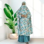 HEEBA-012 Premium Lilen Khimar Skirt Set