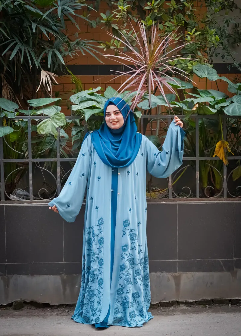 Eid Special Luxury Kimono (Teal Blue TAIFA)