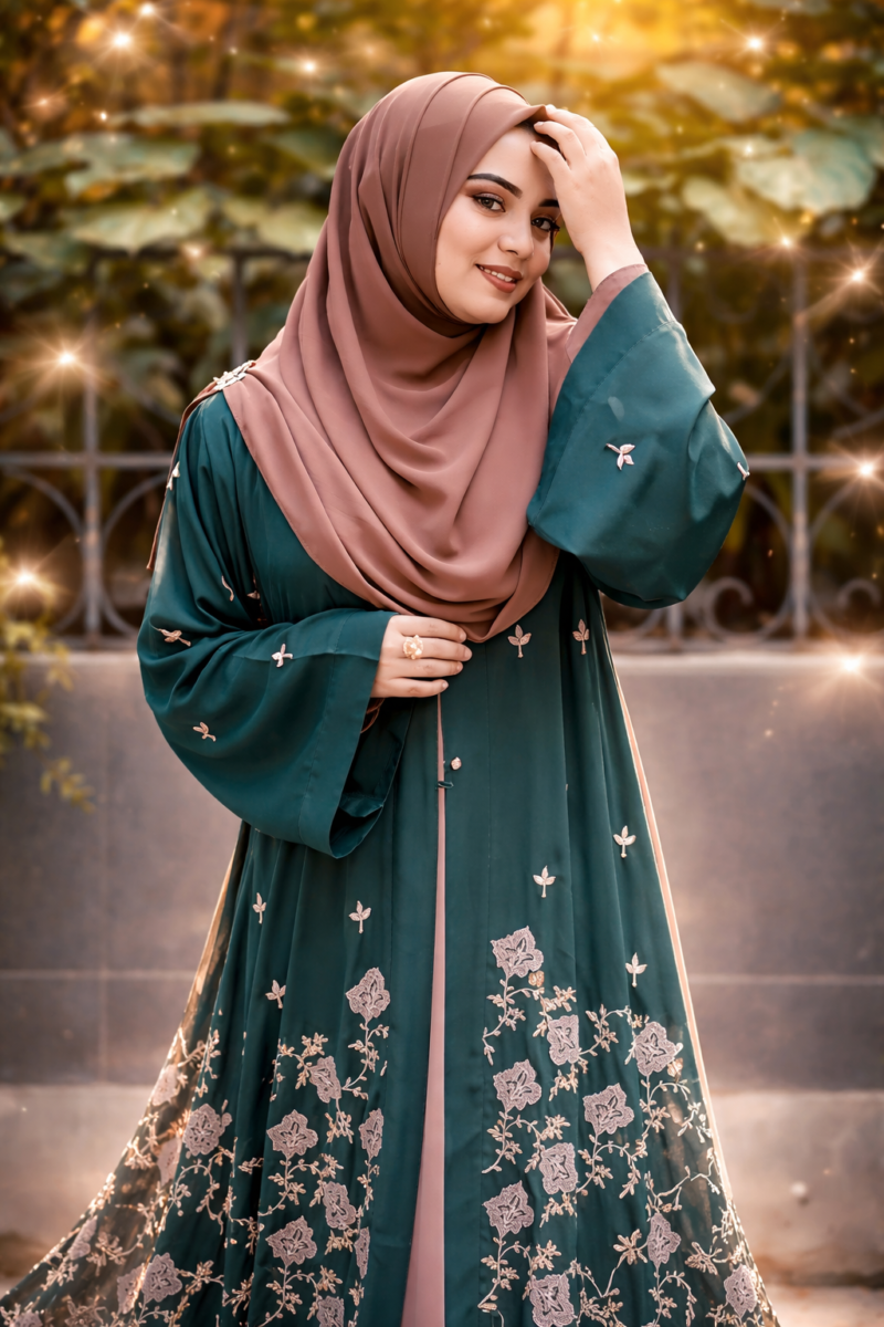 Eid Special Luxury Kimono (Forest Green Taifa) 2