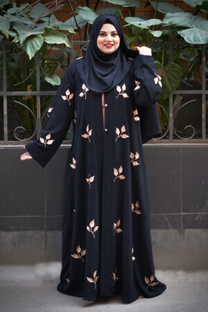 PAARI Premium CY Fabric Embroidered Abaya Black