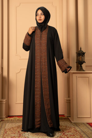 Hana Premium Dubai Cherry Embroidered Abaya Black